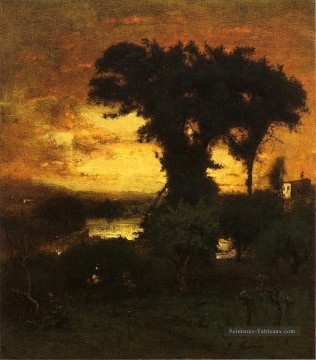 Afterglow paysage Tonaliste George Inness Peinture à l'huile